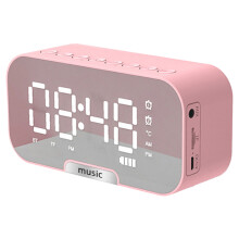 Alarm Clock Children Digital, Alarm Clock With Light, Digital Clock With Sleep Timer, USB Charger, Mirror Clock compatible Bedroom, (Pink)