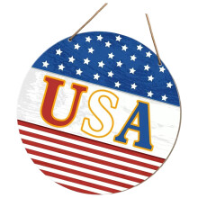 4Th of July Hanging Door Sign,Independence Day Decorations-2