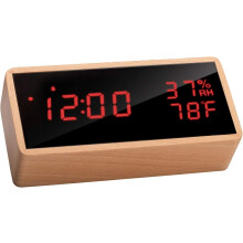 Wooden digital alarm clock, USB powered electronic alarm clock_Surprise Gift