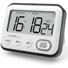 Kitchen Timer Alarm Clock Multifunctional Digital Cooking Timer With Large LCD Screen Magnetic Stopwatch Timer With Clock Alarm Clock Magnet-max