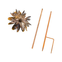 Rusty Flower Yard Art Iron Flower Decoration for Outdoor Rusty