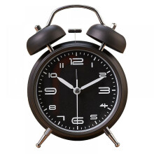 Mordely Classic Silent And Non Ticking Quartz Dual Clock Alarm Clock, Suitable compatible Children, Battery Powered (excluding Battery) ack