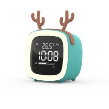 Cute Digital Alarm Clock with Charger TV Night Light Clocks compatible Kids in Bedroom Rechargeable Battery Operated Clock
