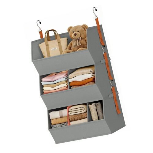 Expandable Hanging closet System constructed With Sturdy-Gray