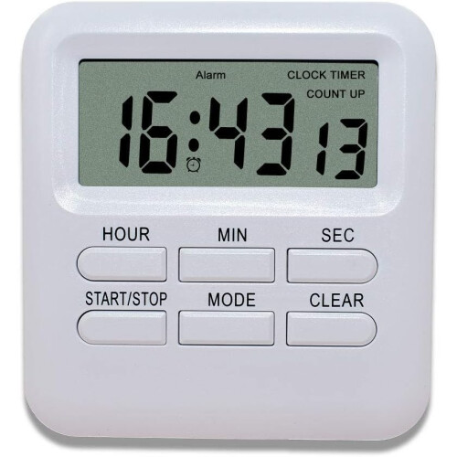 2025 New Digital Timer with 3 in 1 Clock/Alarm Clock Function, Magnetic Kitchen Timer, Countdown Stopwatch