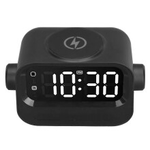 Wireless Speaker Charger with Alarm Clock 3.5mm and USB Port Bluetooth Speaker 15W Wireless Charger