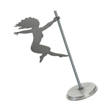 Stilvolle rotierende Frau Metallskulptur elegante Stangen-1