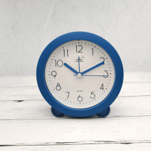 Inch Simple Style European Style Student Children Cute Clock Bedroom Silent Bedside Table Small Alarm Clock (Round Blue)