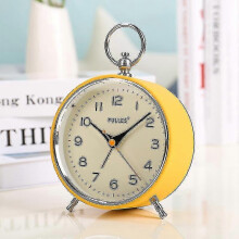Analog Alarm Clock Silent With Night Light Snooze Function Round Retro Alarm Clock Battery Operated Clock compatible Bedroom Living Room