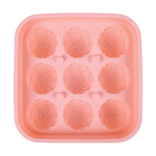 Silikon-Eiswürfelform mit Fußball-Muster,-Rosa 9