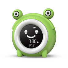 Kinderwekker met weklicht, compatibel met slaaptrainers voor kinderen - 3 standen, 5 geluiden, 5 instelbare kleuren, snooze-functie, slaapkamerdecora
