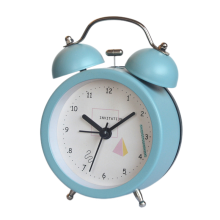 Analog alarm clock, 3 inch round alarm clock without ticking, super quiet alarm clock, simple stylish design compatible desk/bedroom