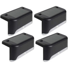 4pcs LED Solar Lights compatible Outdoor Stairs, Garden, Fence, Wall, Landscape Lamp, White Light