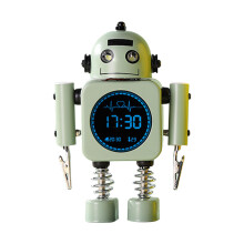 Robotický budík s režimom odloženia a displejom Era kompatibilný s hodinami do izby pre dievčatá a chlapcov db_green
