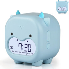 Children's digital alarm clock with night light and 6 alarm tones, erature calendar, in addition to the clock compatible the home
