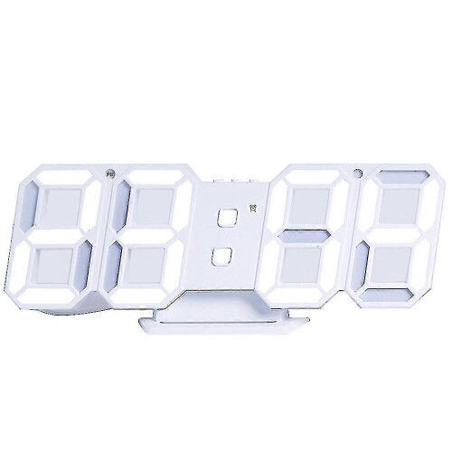 3D Digital Alarm Clock, Wall Mounted LED Digit Time Clock with 3 Automatic Adjustable Brightness Levels, LED Electronic Clock with Snooze Function, M