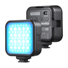 LITEMONS LED6R RGB LED-videolamp, oplaadbare mini-invullamp, dimbaar van 3200K tot 6500K, 13 lichtstanden