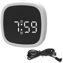 Voice Control Silicone Digital Alarm Clock with Display, Intelligent Voice, Shockproof, Drop-proof Pocket Voice Activated Silicone Clock, White