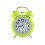 Retro alarm clock, old-fashioned bedside clock with non-ticking double bell_YELLOW 1
