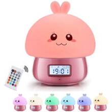 Children's clock compatible girls, alarm clock with light, battery operated