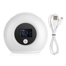 Colorful Wake-up Light Breathing Lamp Kids Bluetooth Speaker Table Lamp Alarm Clock compatible Bedroom