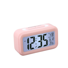 JUSTUP Battery Powered Cordless Digital Alarm Clock compatible Bedroom Office Heavy Sleepers Kids (Pink)