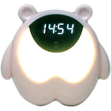 Kids Alarm Clock, Sleep Trainer compatible Kids ok to wake up clock Cute clock compatible toddlers, children, students, boys and girls（white）
