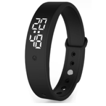 Vibrating Reminder Clock - Rechargeable Vibration Alarm Silent Alarm Clock Measures Body Temperature Waterproof_black