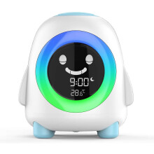 Children's alarm clock, wake-up light with led night light Cartoon digital clock with 7 colors that change & e null_none/null