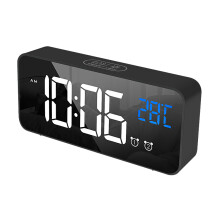 1 pc (black) digital alarm clock, LED alarm clock with snooze function