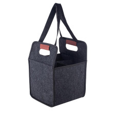 Convenient Multi Pocket Felt Bag Insulated Drink Carriers-4cups
