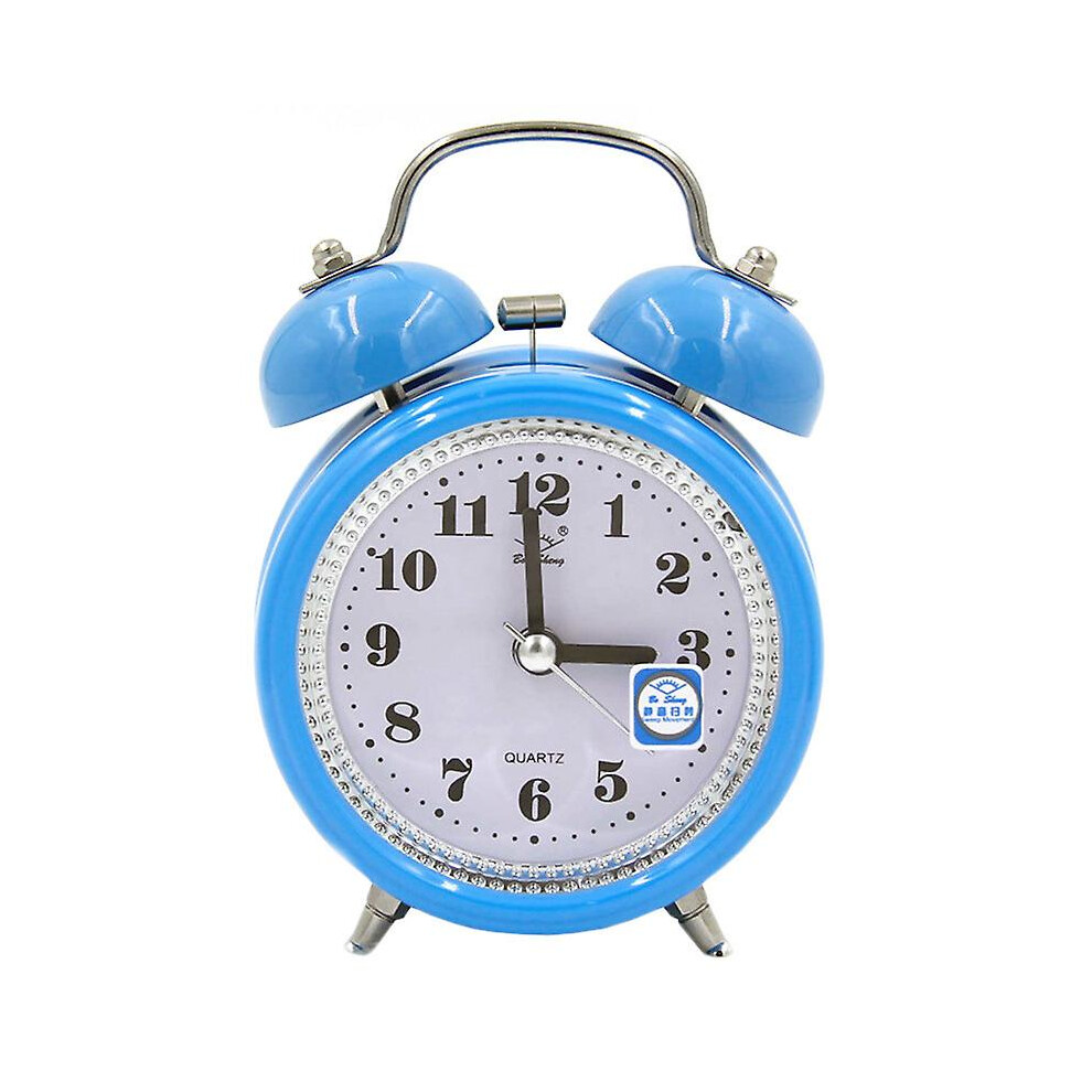 Super Loud Sound Double Clock Quartz Alarm Clock Bedside Table Night Light