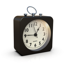 Square Metal Alarm Clock with Silent Sound and Luminous Bedroom Alarm Clock Decorative Table Clock -Black