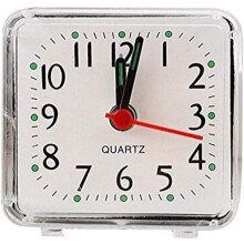 White Square Alarm Clock, Quiet, Small Portable Travel Alarm Clock, Premium Quality and Creative