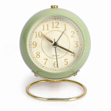 Retro Analog Alarm Clock, Silent Non-Ticking Battery Operated Standing Clock compatible Bedside Table