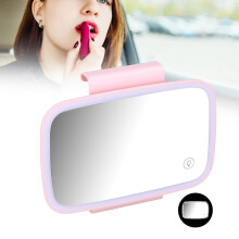 Auton aurinkolippapeili LED-valaistuksella, kosketusnäytöllä, plug and play -toiminnolla, sisäänvedettävällä takakiinnikkeellä, pinkki