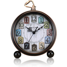 Classic Retro Alarm Clock, Silent Metal Vintage Antique Table Shelf Quartz Clock, Battery Operated Alarm Clock