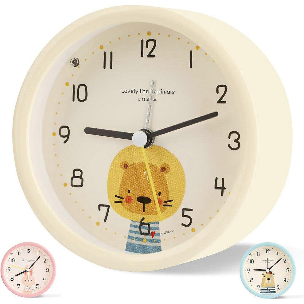Alarm Clock Children Analog Boy Girl Silent Table Clocks Battery Powered Without Ticking