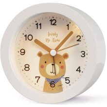 Children's alarm clock without ticking, small analog alarm clock compatible