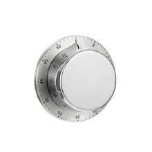 Mechanical Manual Stainless Steel Kitchen Timer with Magnetic Base, Cooking Timer, Alarm Clock, Countdown, Study, Fitness Timer Tool_Silver