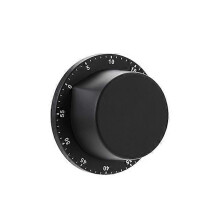 Mechanical Manual Stainless Steel Kitchen Timer with Magnetic Base, Cooking Timer, Alarm Clock, Countdown, Study, Fitness Timer Tool_Black