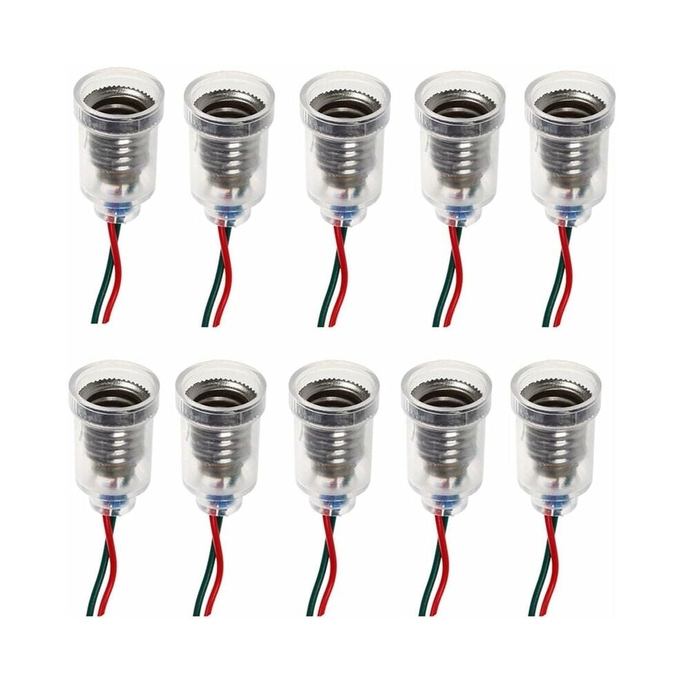10Pcs E10 Lamp Base Led Screw Mount Small Light Bulb Holder Light Socket With Cable Compatible Experiment Circuit Home Electrical Test Accessories 6902344783981