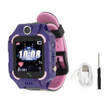 Kids Watch Phone HD Touch Screen GPS SOS Waterproof Pedometer Camera Alarm Clock Purple