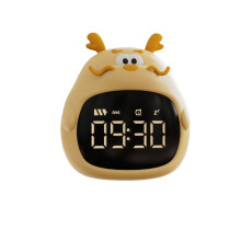 Children's Digital Alarm Clock Snooze Silent No Ticking Bedroom Yellow