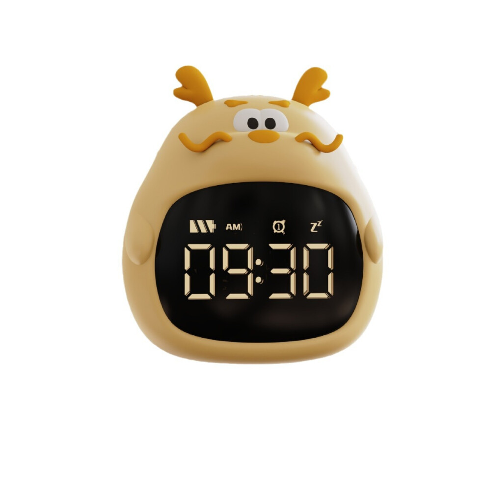 Children's Digital Alarm Clock Snooze Silent No Ticking Bedroom Yellow