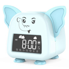 Children's Alarm Clock, Digital Alarm Clock compatible Children's Bedroom, Children's Sleep Trainer, Wake Up Light & Night Light Elephant Banmo