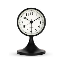 Classic Metal Alarm Clock, Silent Alarm Clock Small Analog Table Clock compatible Bedside Table, Bedroom, Office Black Black