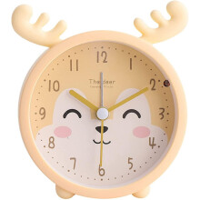 Children's Cute Animal Alarm Clock Silent Tick-Free Silicone Clock Night Light Travel Clock Green Deer