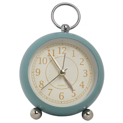 Retro analog alarm clock, double clock with silent alarm
