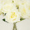 Buquê de rosas artificiais de seda marfim, 43 cm (17 polegadas), 2 arbustos. 4